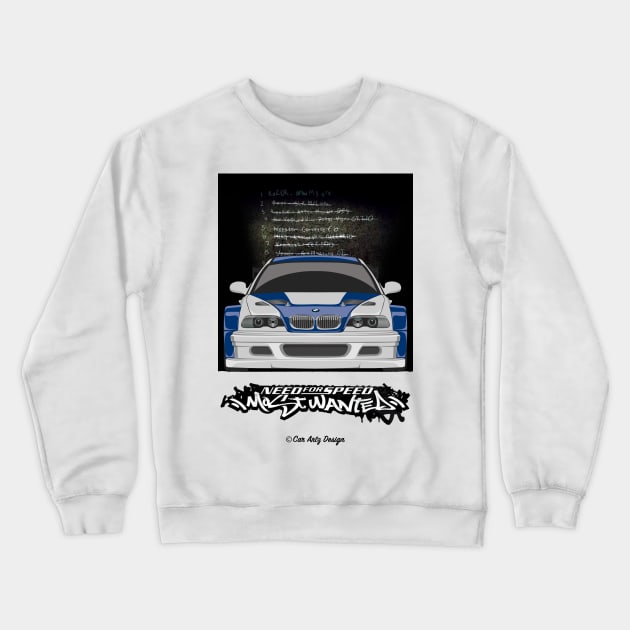 Most Wanted M3 GTR Crewneck Sweatshirt by Car-Artz-Design